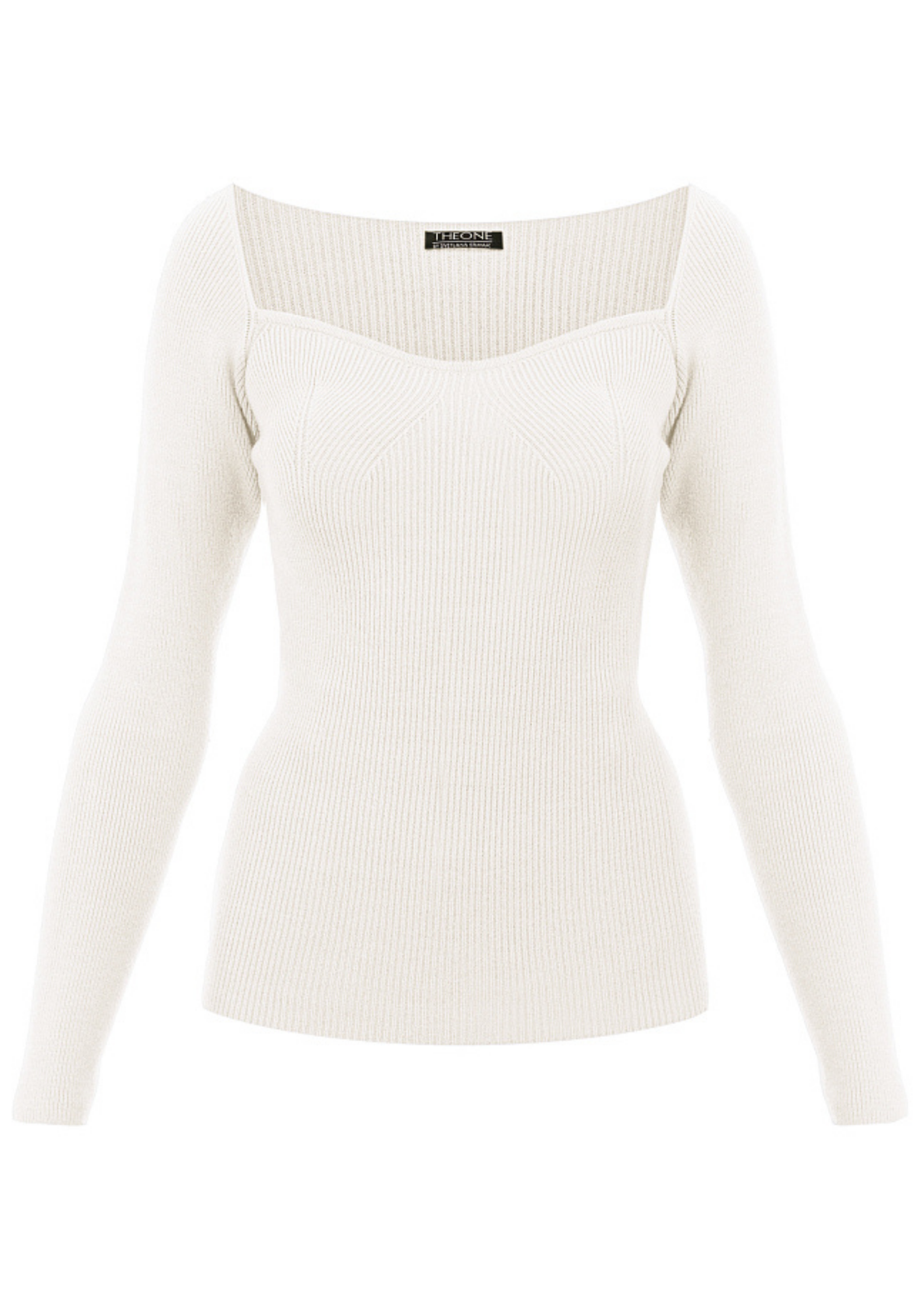 Rib Knit Sweetheart Neck Top