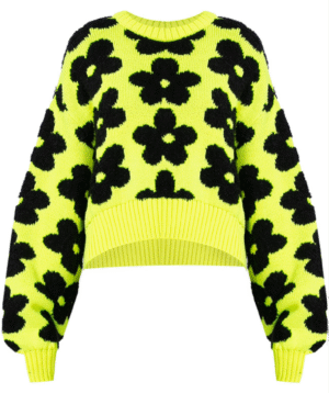 Neon Floral Intarsia Sweater