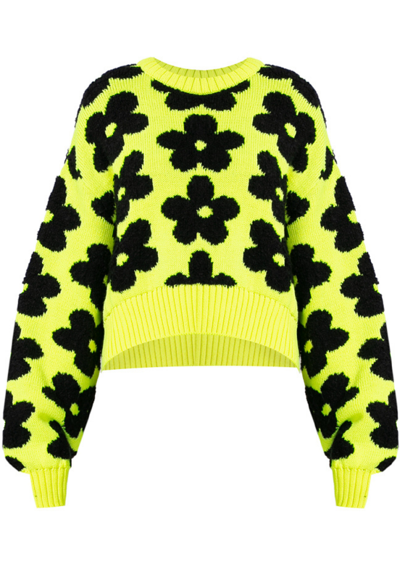 Neon Floral Intarsia Sweater