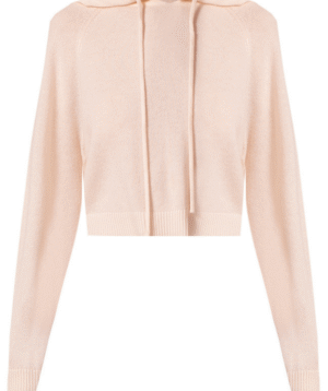 Cropped Cashmere Drawstring Cardigan