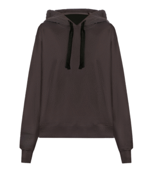 Cropped Cotton Blend Pullover Hoodie