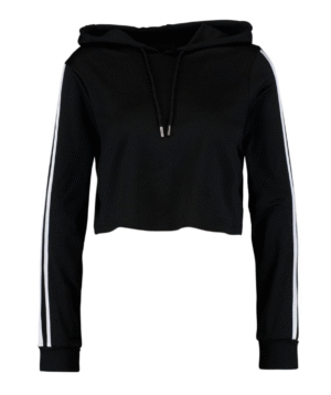 Stripe Sleeve Cropped Hoodie