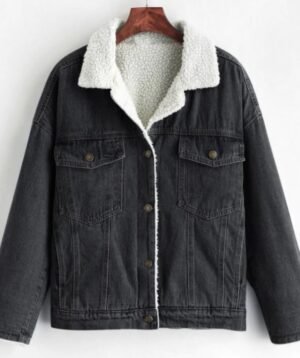 Sherpa-Lined Denim Trucker Jacket