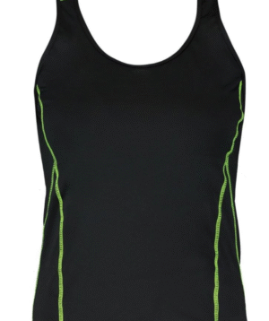 Performance Tank Top with Neon Contrast Stitching