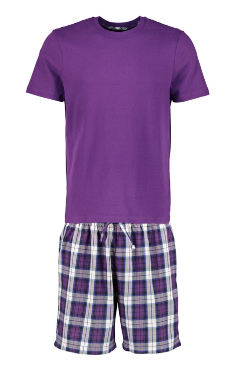Short Pyjama Set – Purple Check