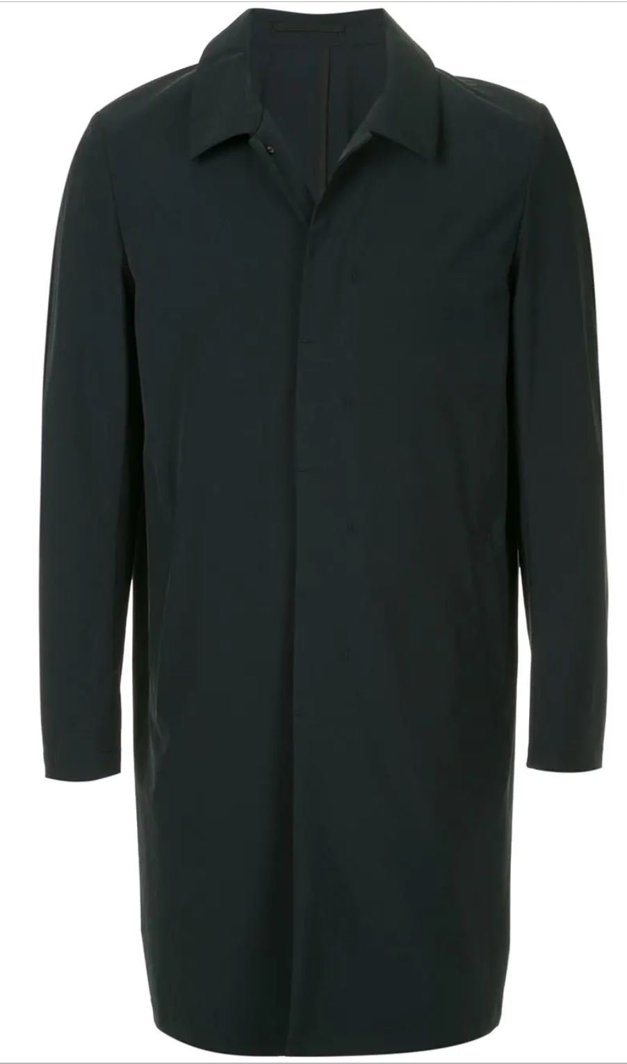 Single-Breasted Long Coat – Nylon