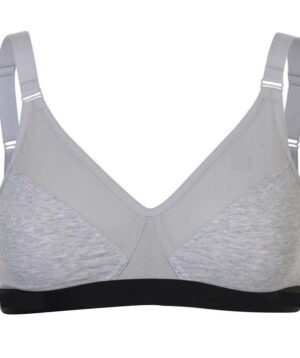 V-Neck Adjustable Strap Sports Bra (Grey Heather)