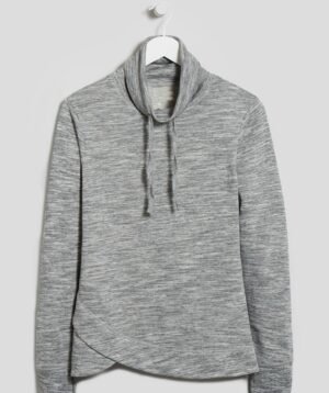 Cowl Neck Melange Sweatshirt