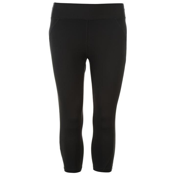 Solid Black Three-Quarter Tech Leggings